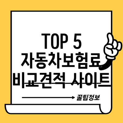 TOP 5 자동차보험료 비교견적 사이트