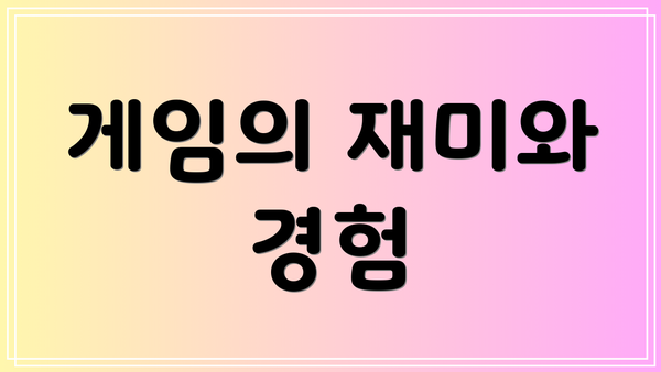 게임의 재미와 경험