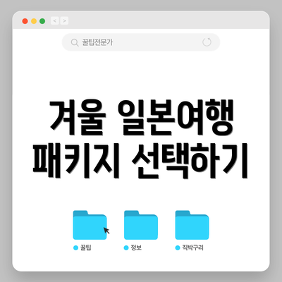 겨울 일본여행 패키지 선택하기