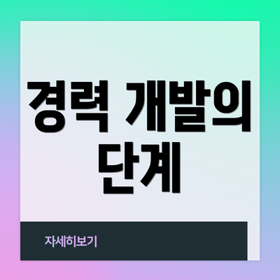경력 개발의 단계