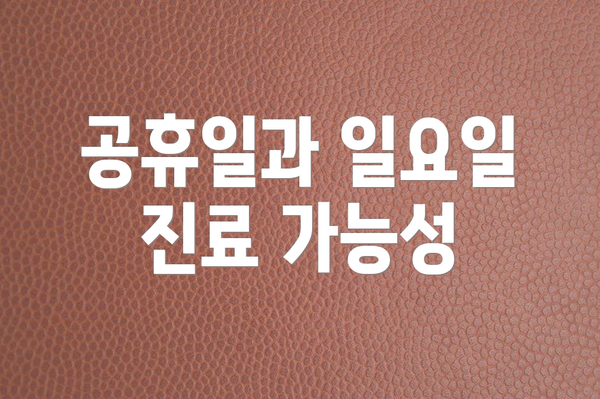 공휴일과 일요일 진료 가능성