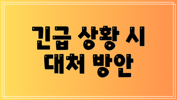 긴급 상황 시 대처 방안