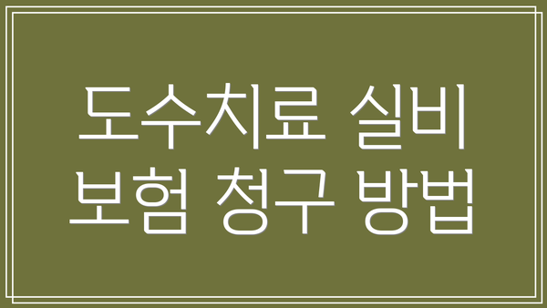 도수치료 실비 보험 청구 방법