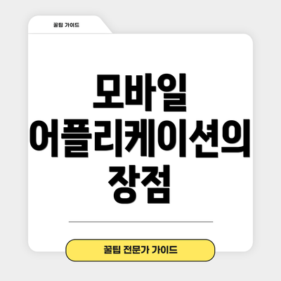 모바일 어플리케이션의 장점