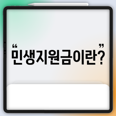 민생지원금이란?
