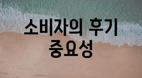 소비자의 후기 중요성