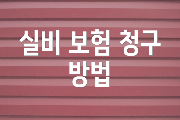 실비 보험 청구 방법
