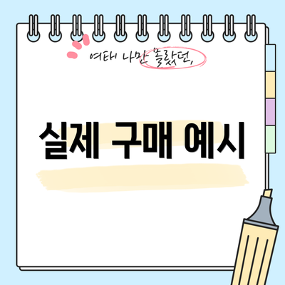 실제 구매 예시
