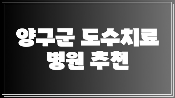 양구군 도수치료 병원 추천
