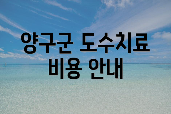 양구군 도수치료 비용 안내