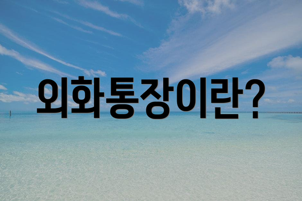 외화통장이란?
