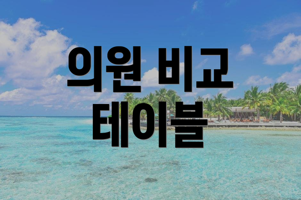 의원 비교 테이블