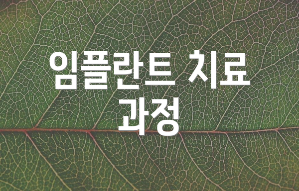 임플란트 치료 과정