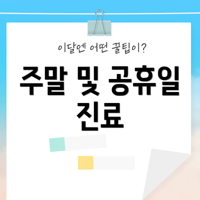 주말 및 공휴일 진료