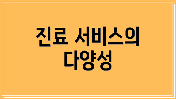 진료 서비스의 다양성
