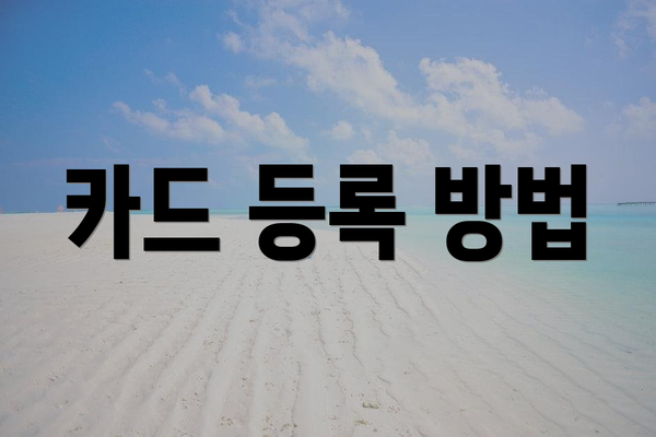 카드 등록 방법