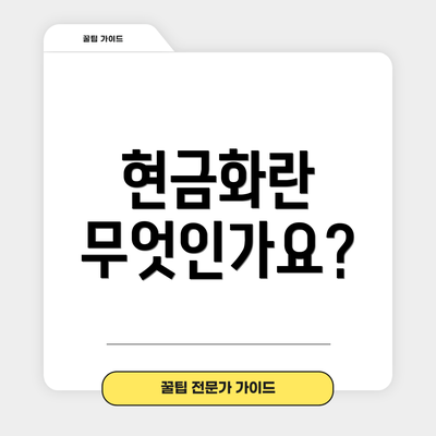 현금화란 무엇인가요?