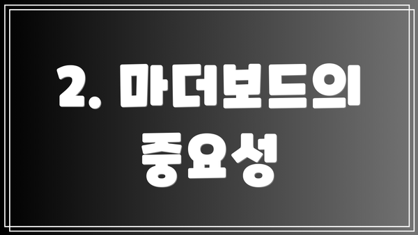 2. 마더보드의 중요성