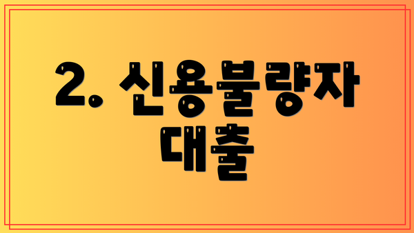 2. 신용불량자 대출
