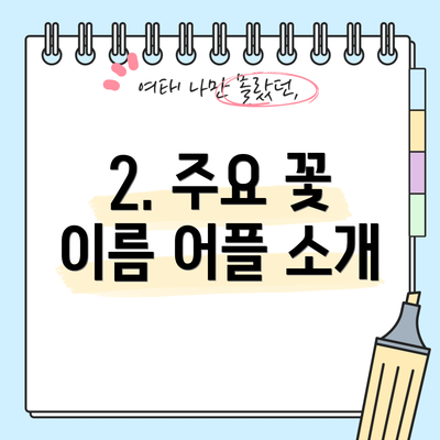2. 주요 꽃 이름 어플 소개