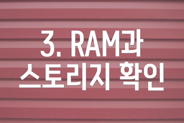 3. RAM과 스토리지 확인