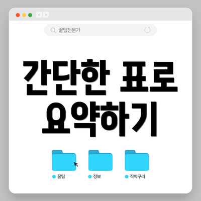간단한 표로 요약하기