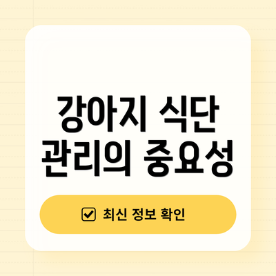 강아지 식단 관리의 중요성