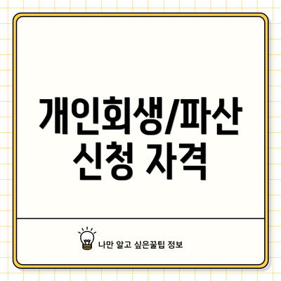 개인회생/파산 신청 자격