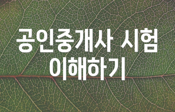 공인중개사 시험 이해하기