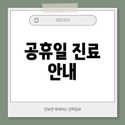 공휴일 진료 안내