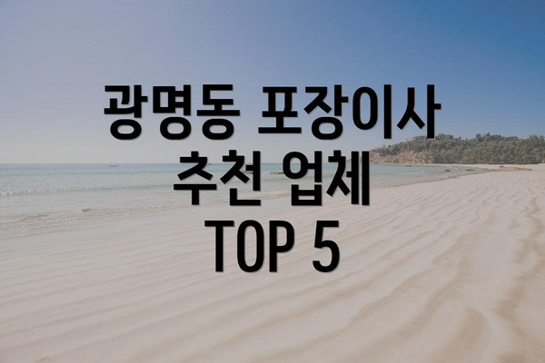 광명동 포장이사 추천 업체 TOP 5
