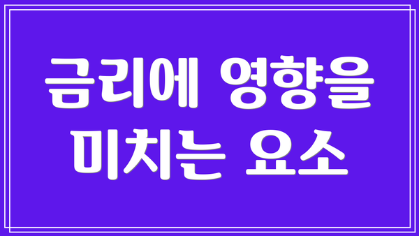 금리에 영향을 미치는 요소
