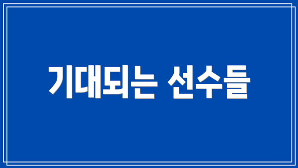 기대되는 선수들
