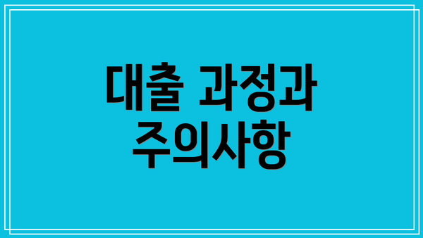 대출 과정과 주의사항