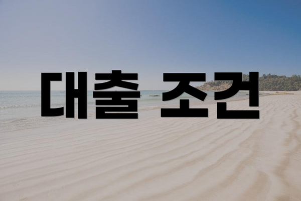 대출 조건