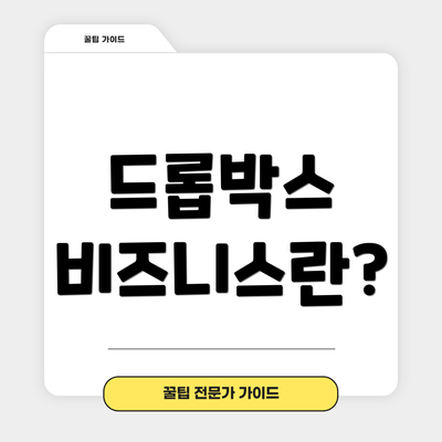 드롭박스 비즈니스란?