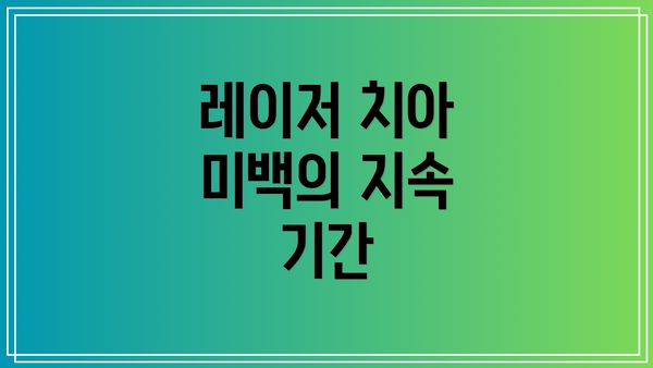 레이저 치아 미백의 지속 기간