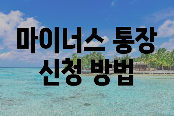 마이너스 통장 신청 방법