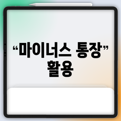 마이너스 통장 활용
