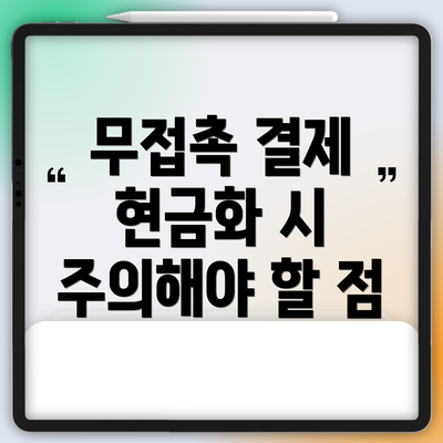 무접촉 결제 현금화 시 주의해야 할 점