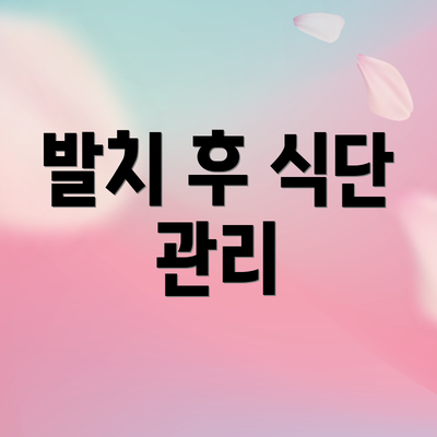 발치 후 식단 관리