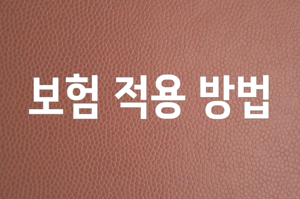 보험 적용 방법