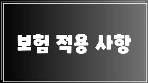 보험 적용 사항
