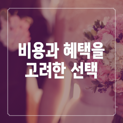 비용과 혜택을 고려한 선택