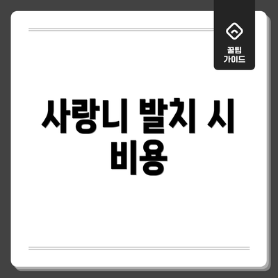 사랑니 발치 시 비용