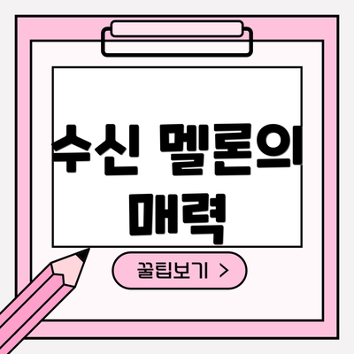 수신 멜론의 매력