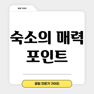 숙소의 매력 포인트
