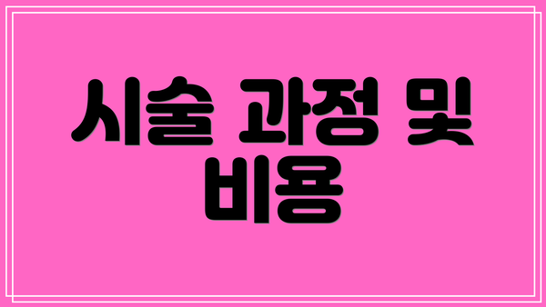 시술 과정 및 비용
