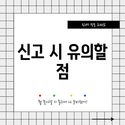 신고 시 유의할 점