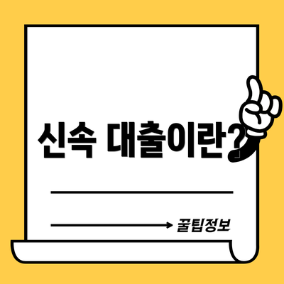 신속 대출이란?